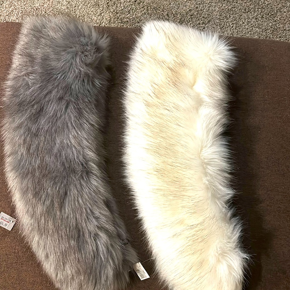 2 faux fur shawls